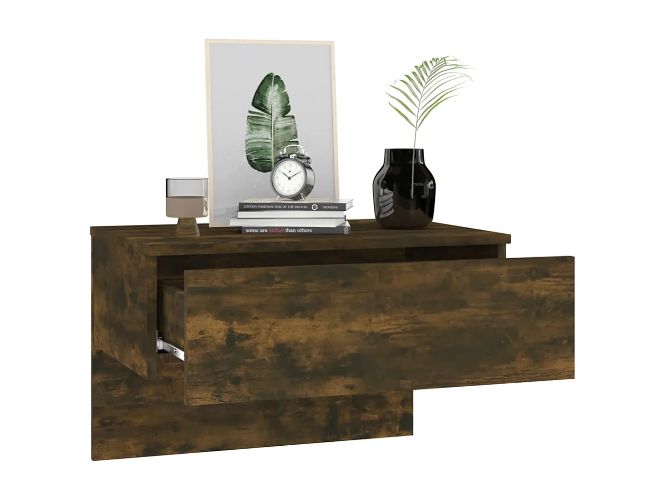 Tables de chevet murales 2 pcs Chêne fumé