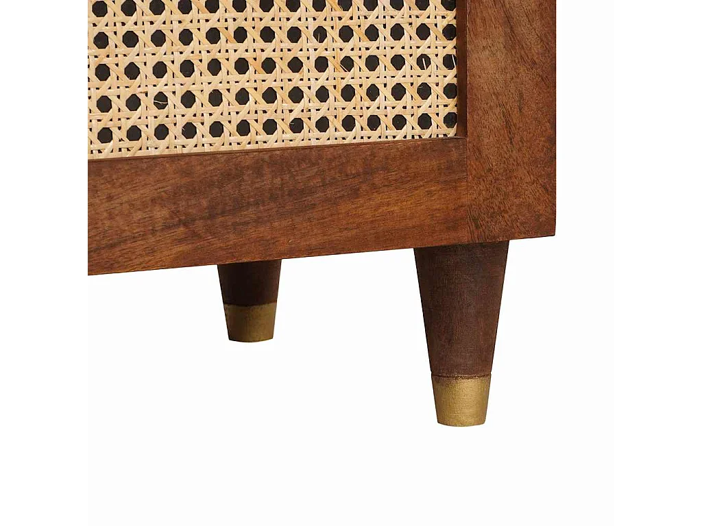 Tables de chevet Marron Rotin et bois de mangue massif