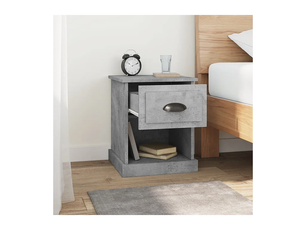 Nachtkastjes 2 stuks betongrijs 39x39x47,5 cm bewerkt hout