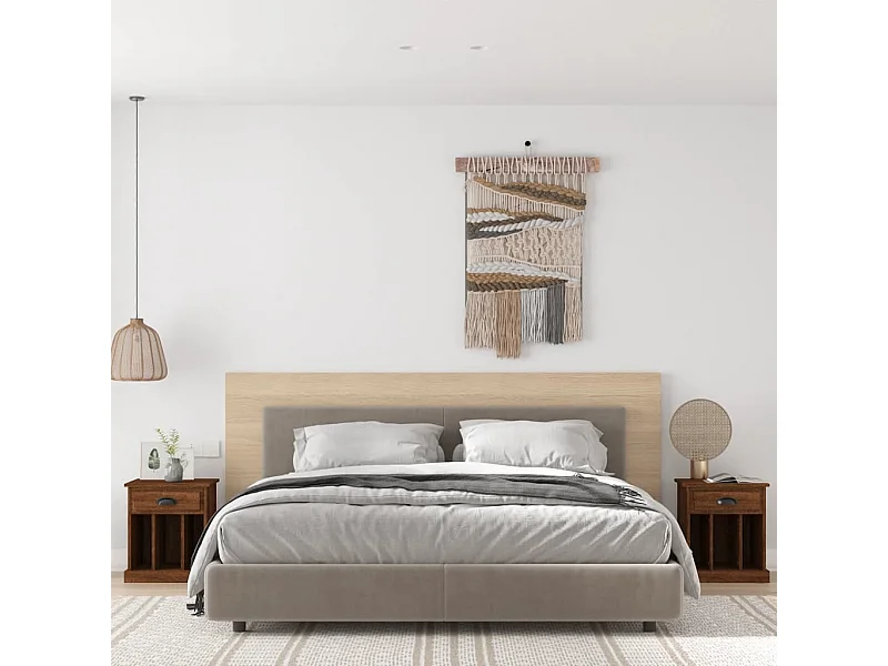 Comodini 2 pezzi rovere marrone 43x36x50 cm