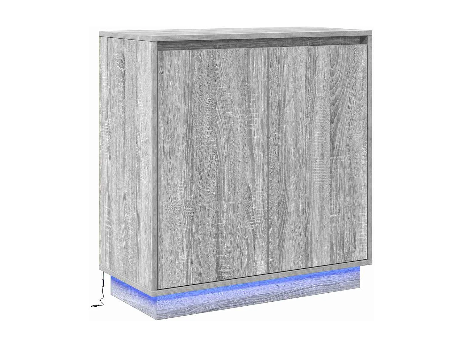 Buffet avec LED en gris Sonoma 71x34,5x75 cm en bois d'ingénierie
