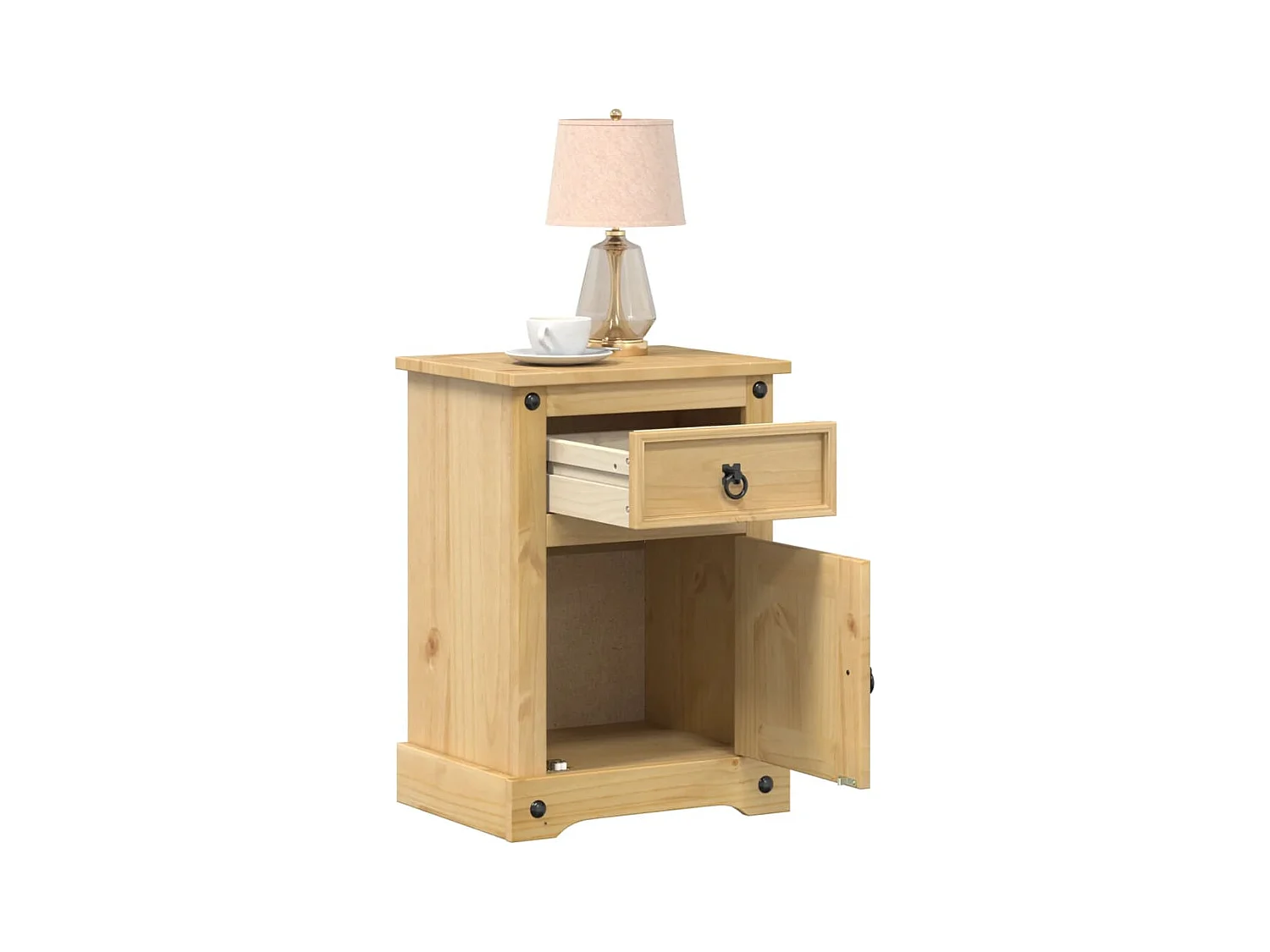 Table de chevet Corona 45x35x64 cm bois de pin massif