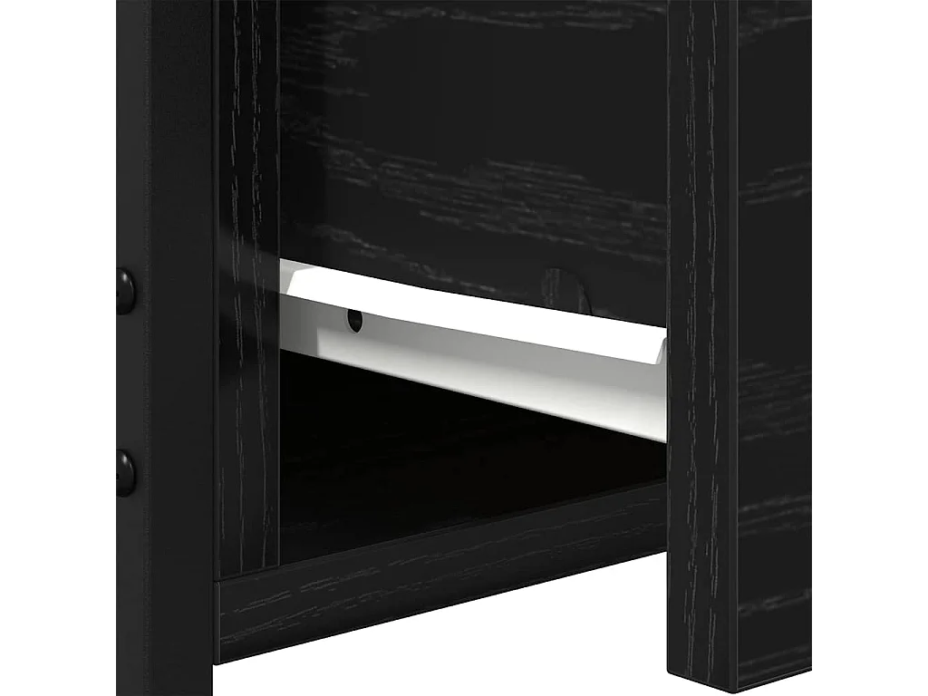 Commode de chevet Noir Chêne 34x36x50 cm Bois d'ingénierie et Acier