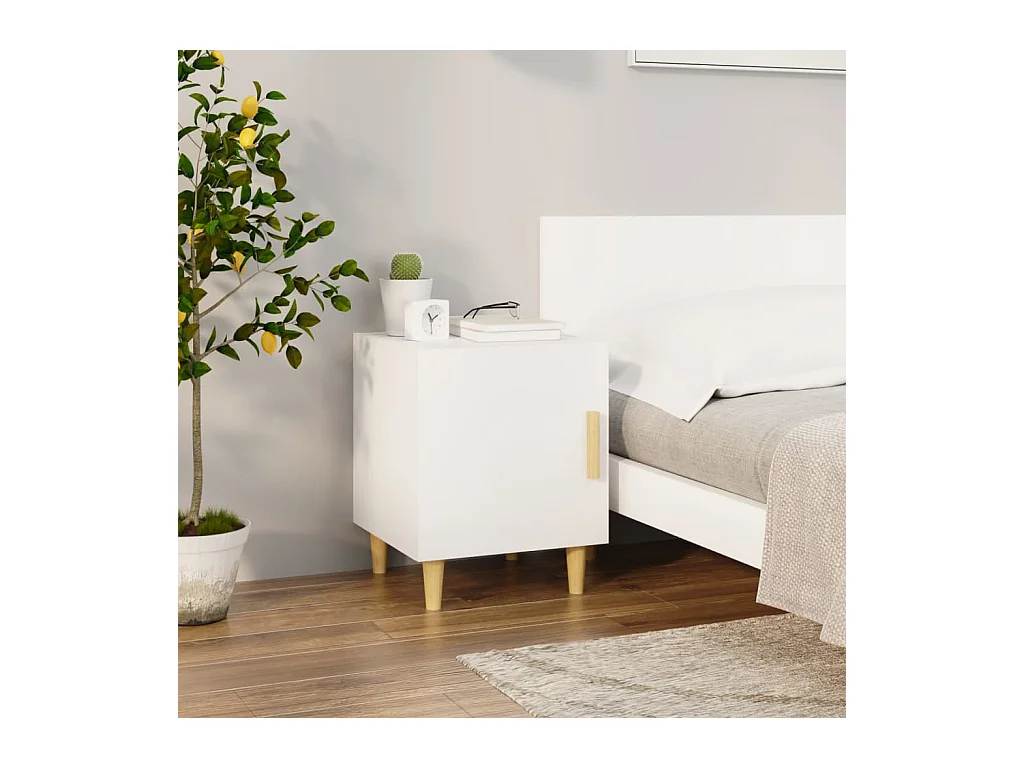 Table de chevet Blanc Bois d'ingénierie