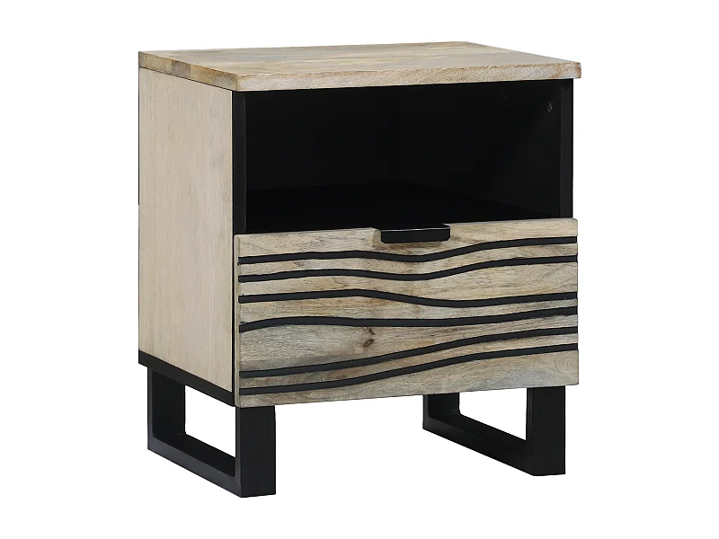 Comodini con cassetto Bianco e nero 40 x 33 x 46 cm