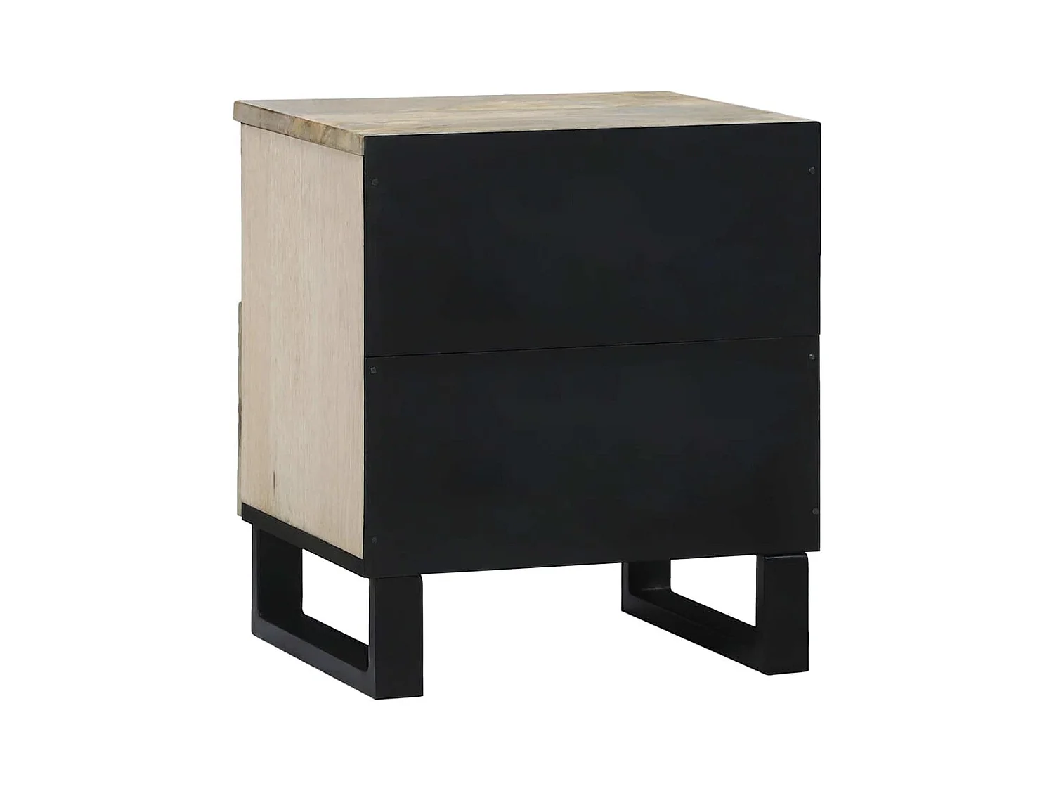 Tables de chevet avec tiroir Blanc et noir 40 x 33 x 46 cm