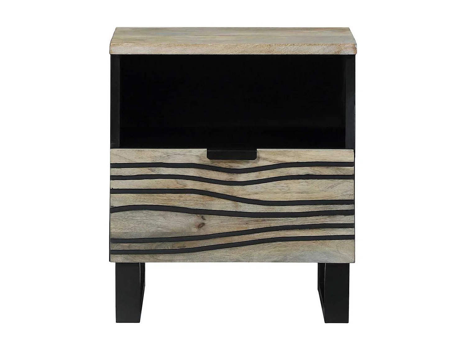 Tables de chevet avec tiroir Blanc et noir 40 x 33 x 46 cm