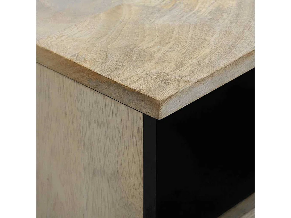 Tables de chevet avec tiroir Blanc et noir 40 x 33 x 46 cm