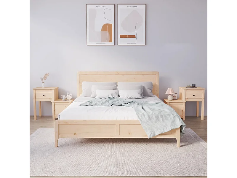 Comodini 2 pz 79,5x38x65,5 cm Legno massello di pino