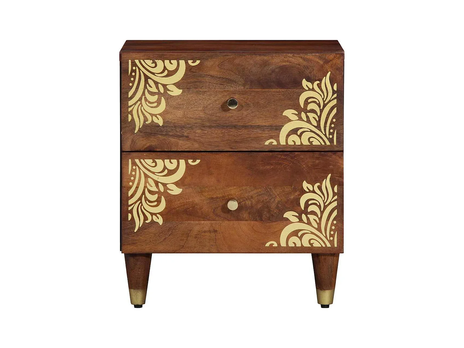 Cabinet de chevet 40x33x46 cm en bois massif de manguier