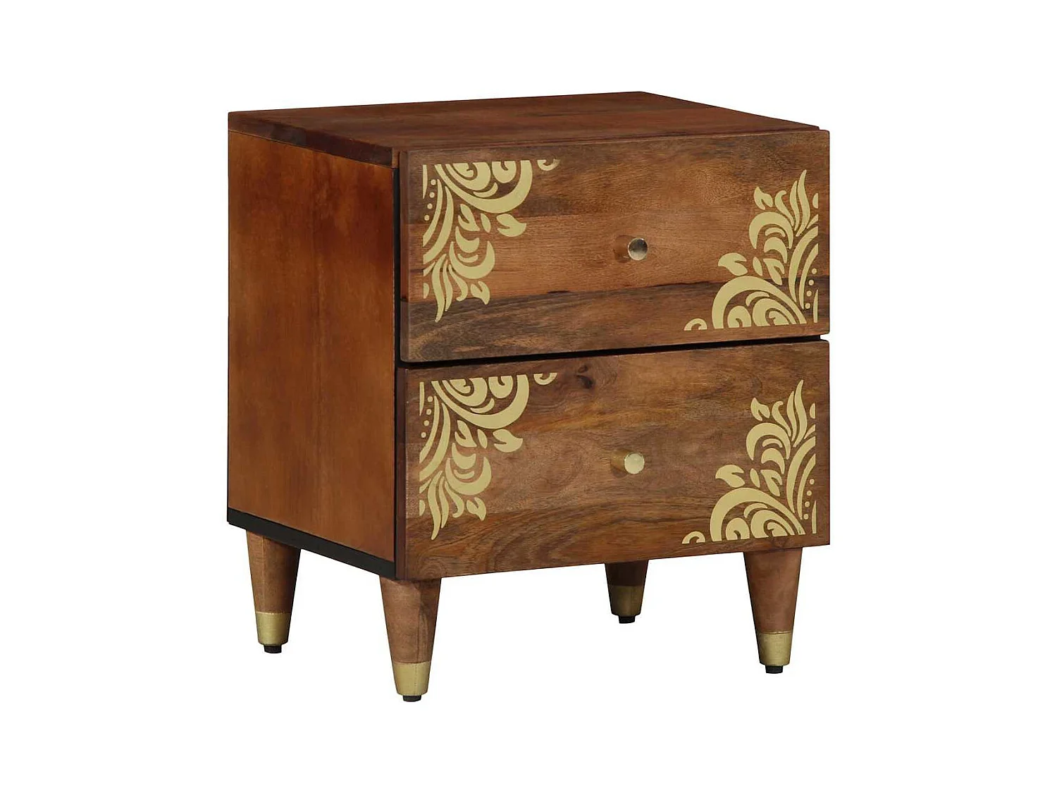 Comodino 40x33x46 cm in legno massello di mango
