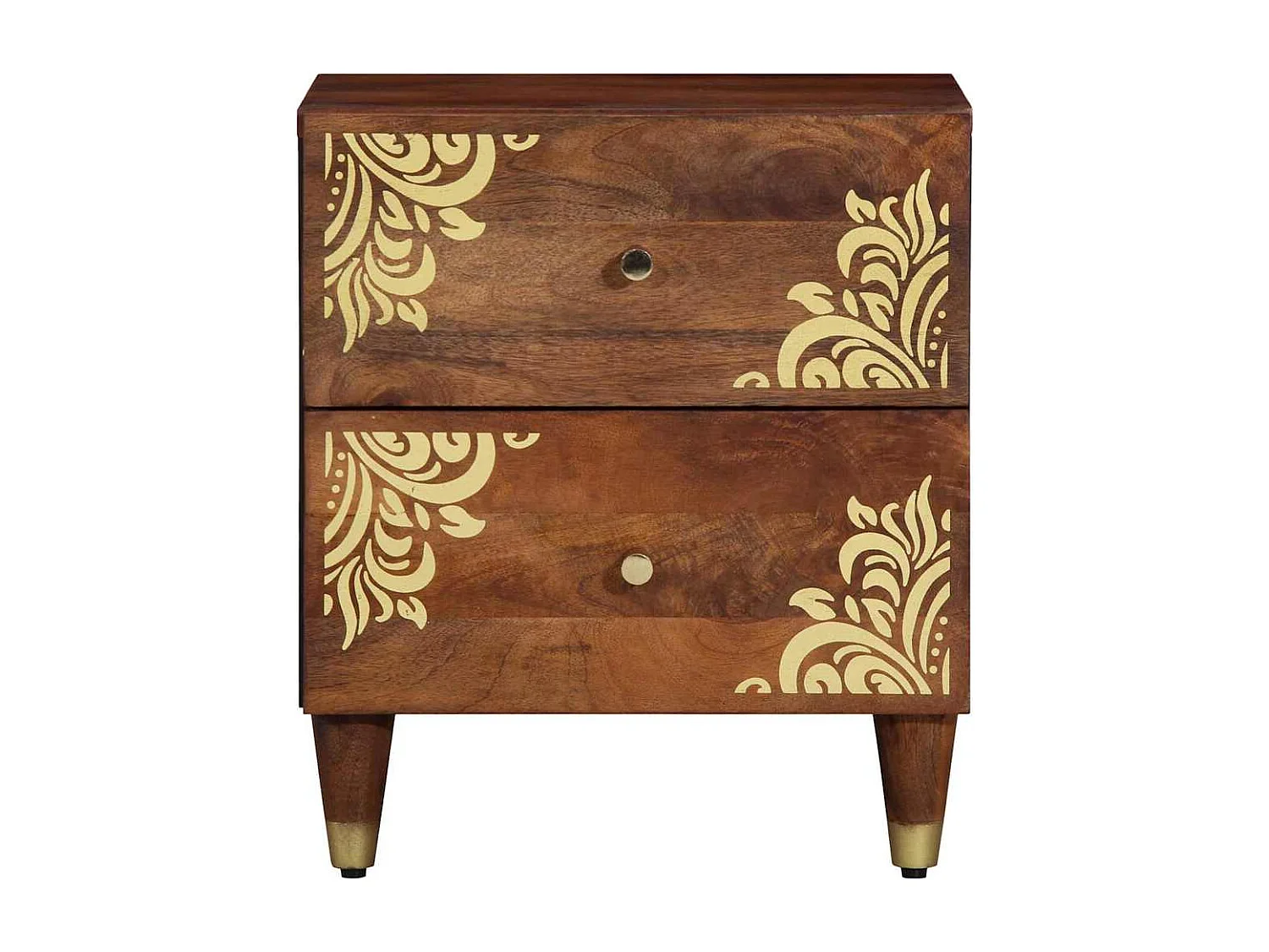 Cabinet de chevet 40x33x46 cm en bois massif de manguier