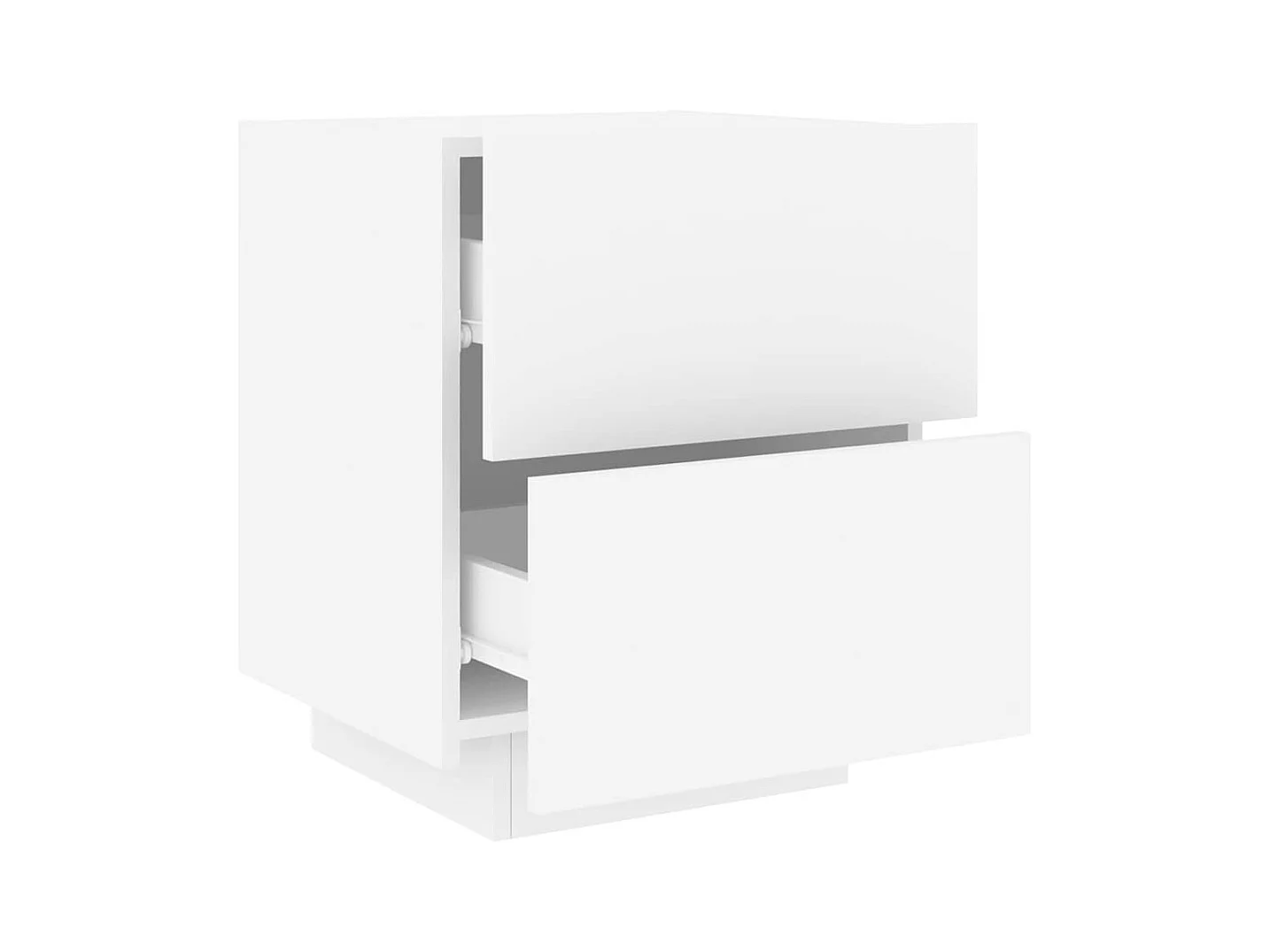 Armoire de chevet avec lumières LED blanc bois d'ingénierie