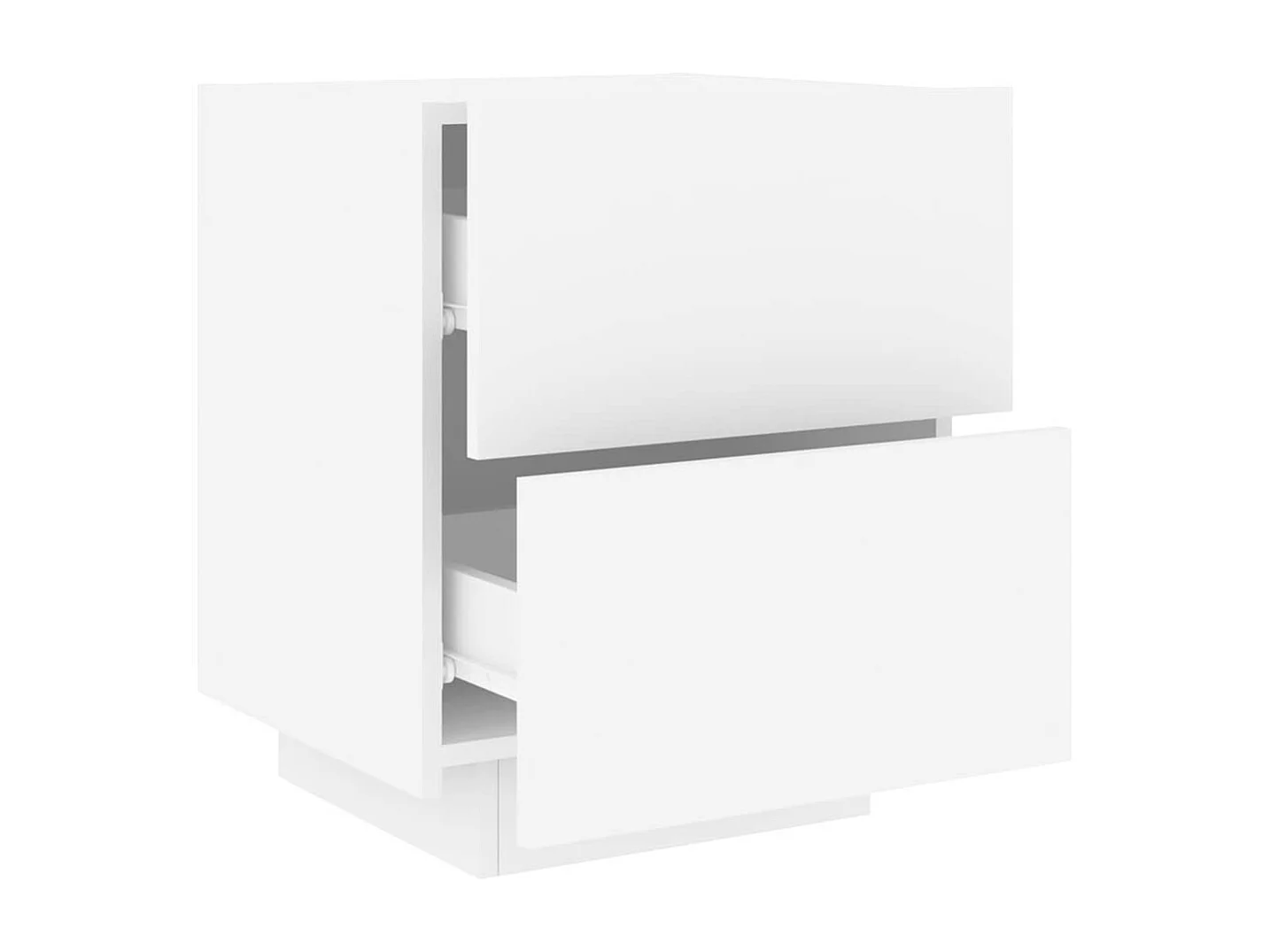 Comodino con luci a LED in legno ingegnerizzato bianco