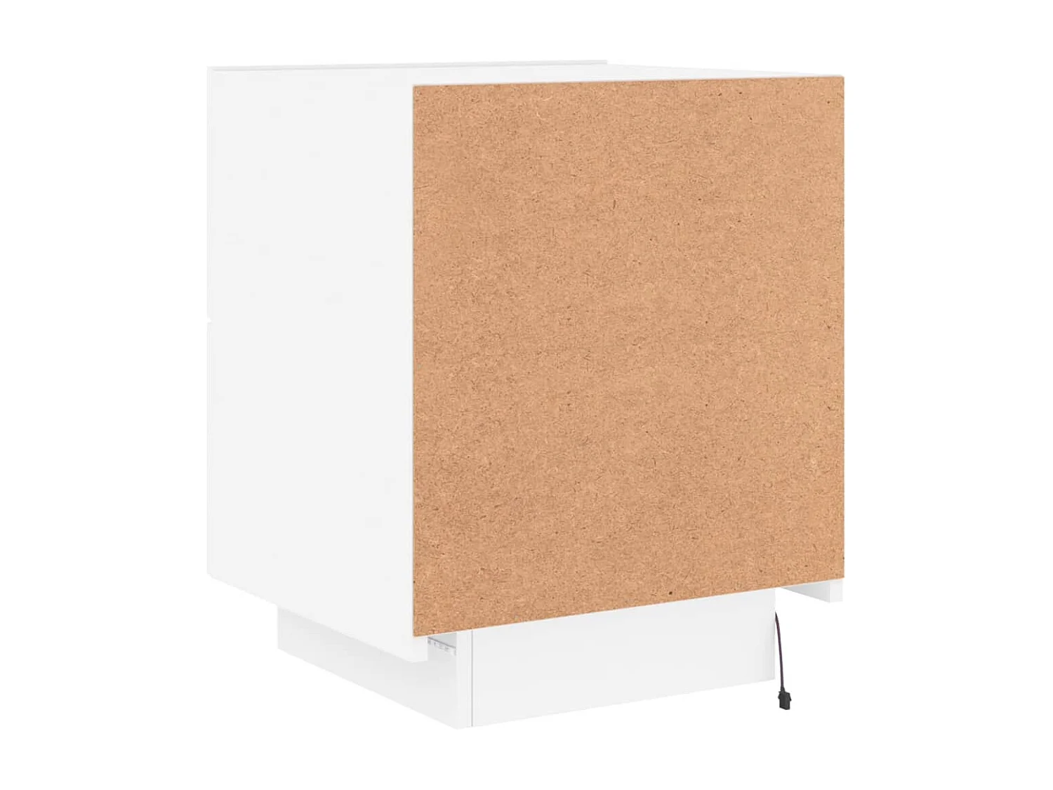 Comodino con luci a LED in legno ingegnerizzato bianco