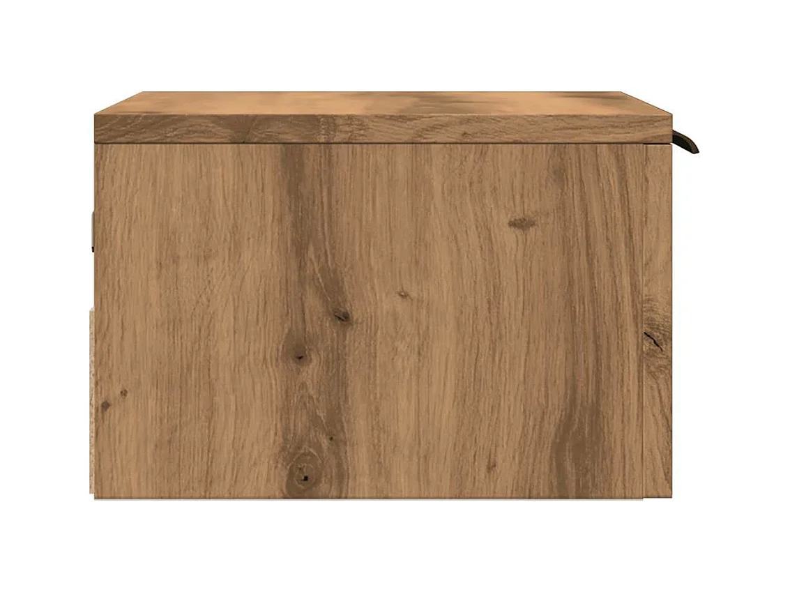 Table de chevet murale chêne artisanal 34x30x20 cm