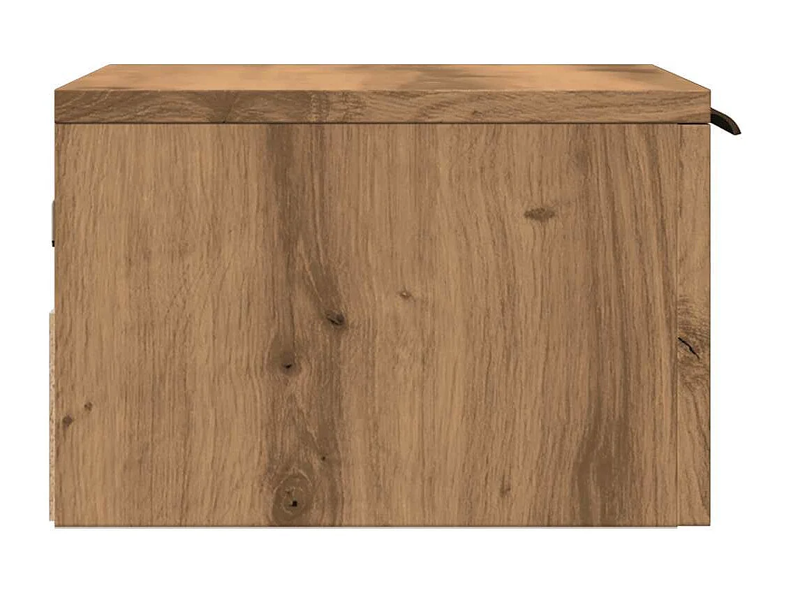 Table de chevet murale chêne artisanal 34x30x20 cm