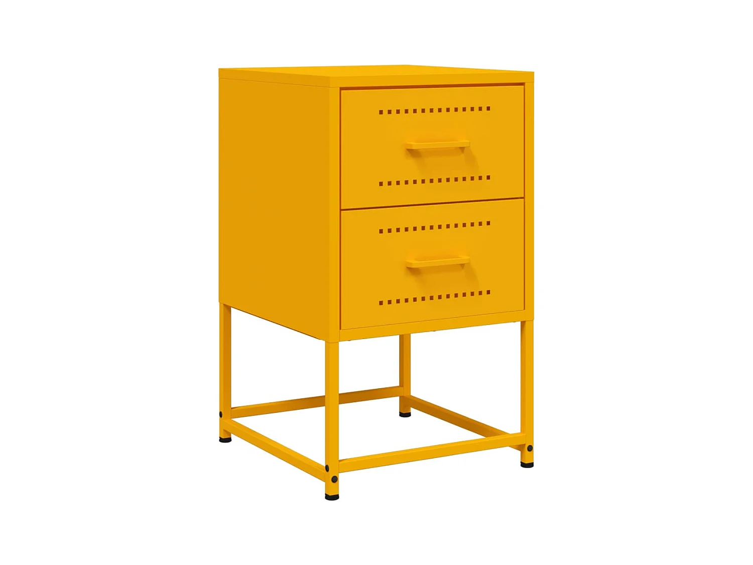 Table de chevet jaune moutarde 36x39x60,5 cm acier