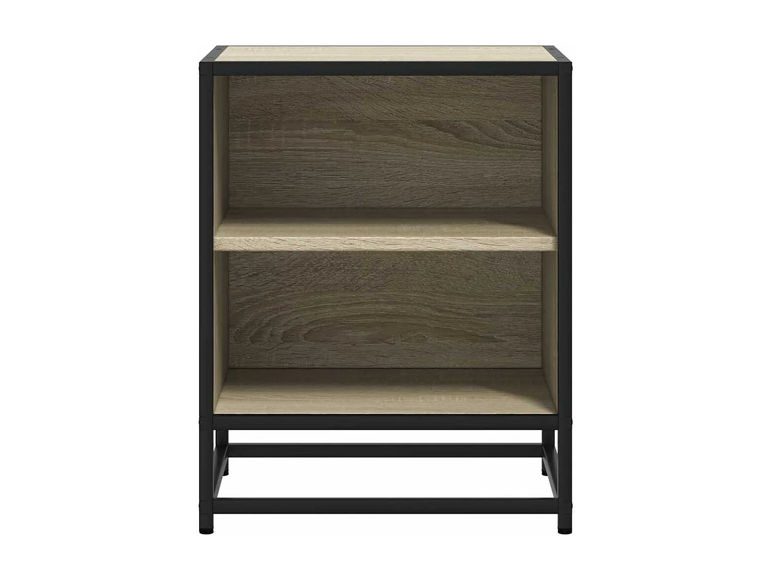 Tables de chevet 2 pcs chêne sonoma bois d'ingénierie et métal