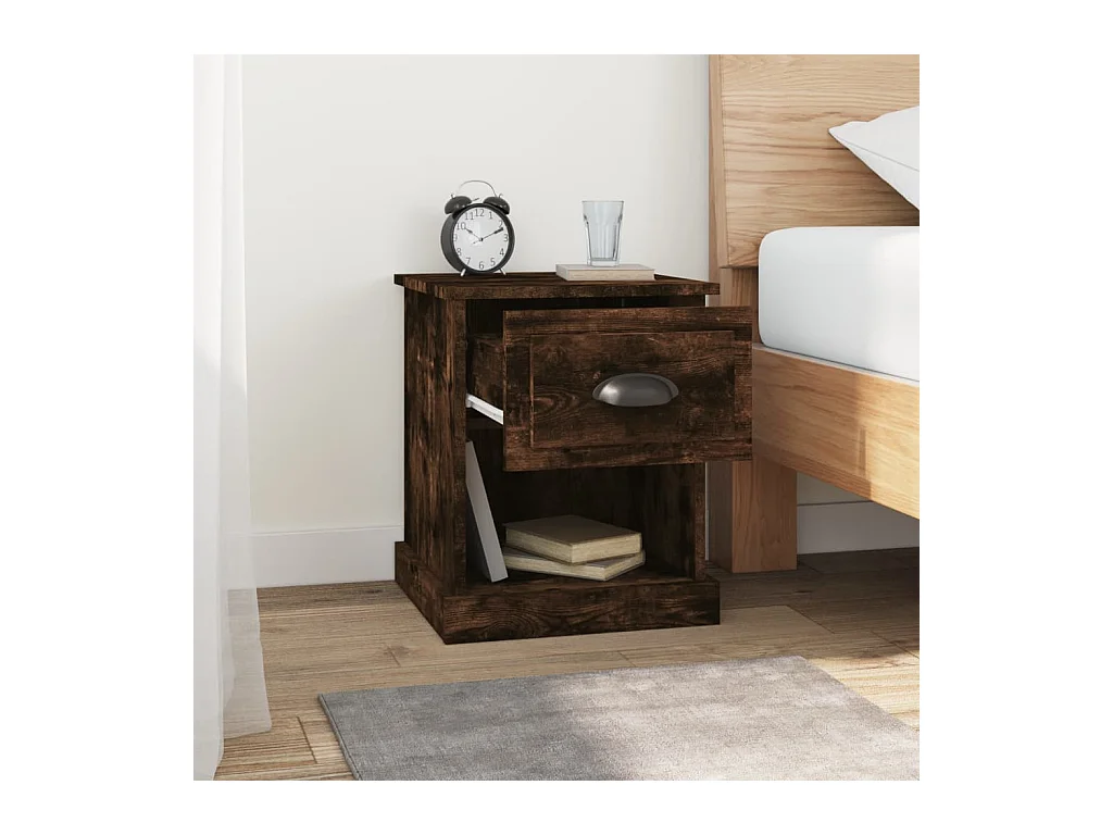 Tables de chevet 2 pcs chêne fumé 39x39x47,5 cm bois ingénierie