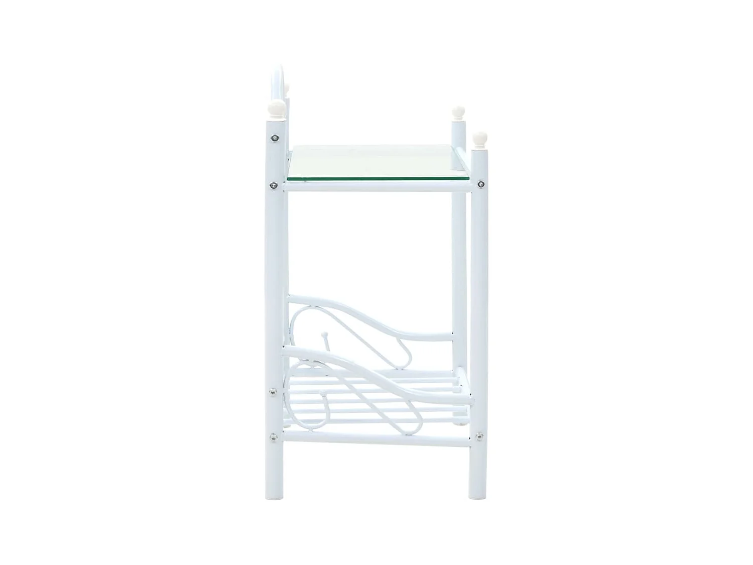 Tables de chevet 2 pcs Acier et verre trempé 45x30,5x60cm Blanc