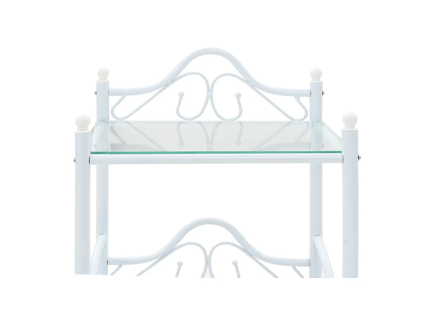 Tables de chevet 2 pcs Acier et verre trempé 45x30,5x60cm Blanc