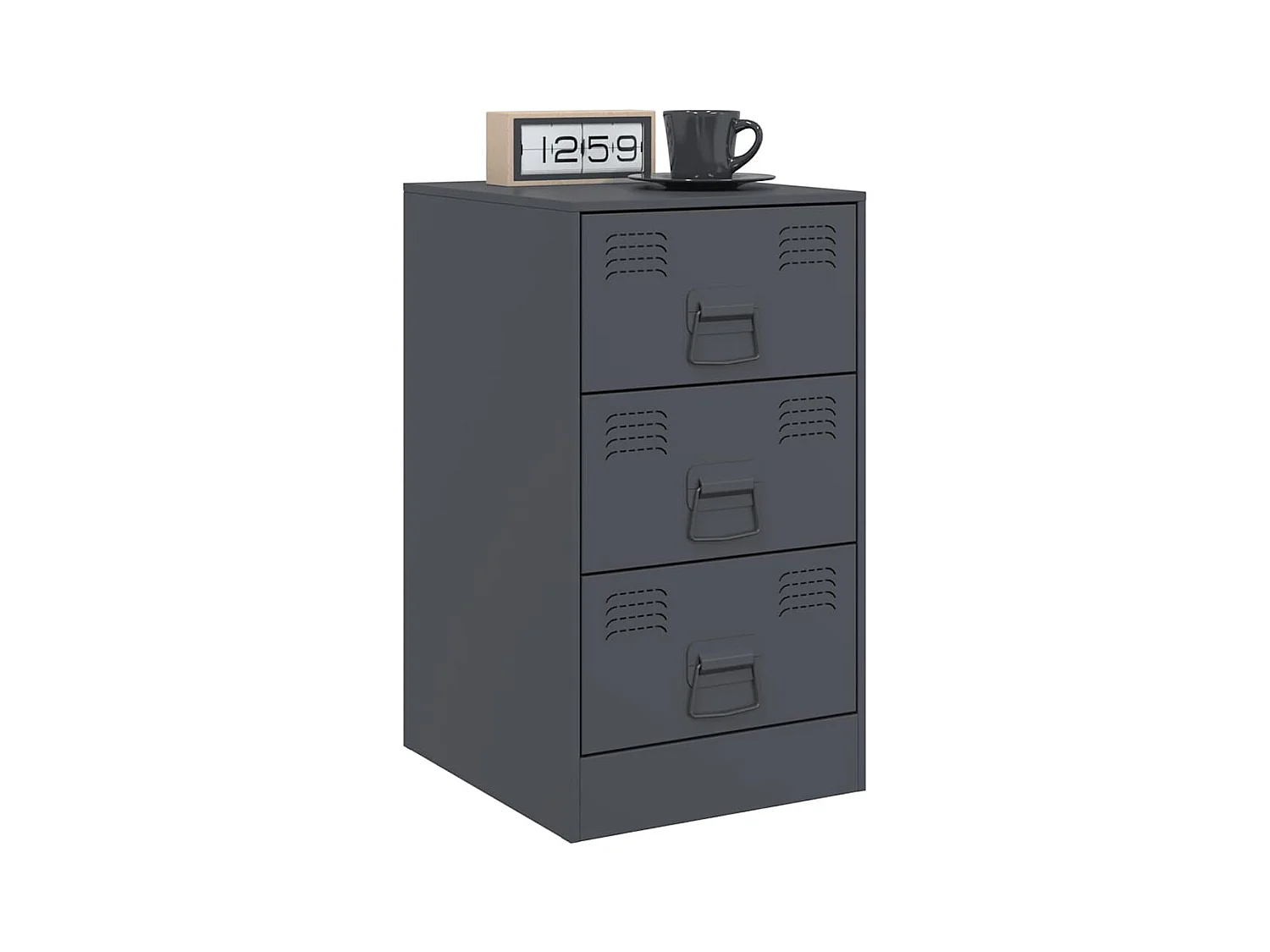 Tables de chevet 2 pcs anthracite 34,5x39x62 cm acier