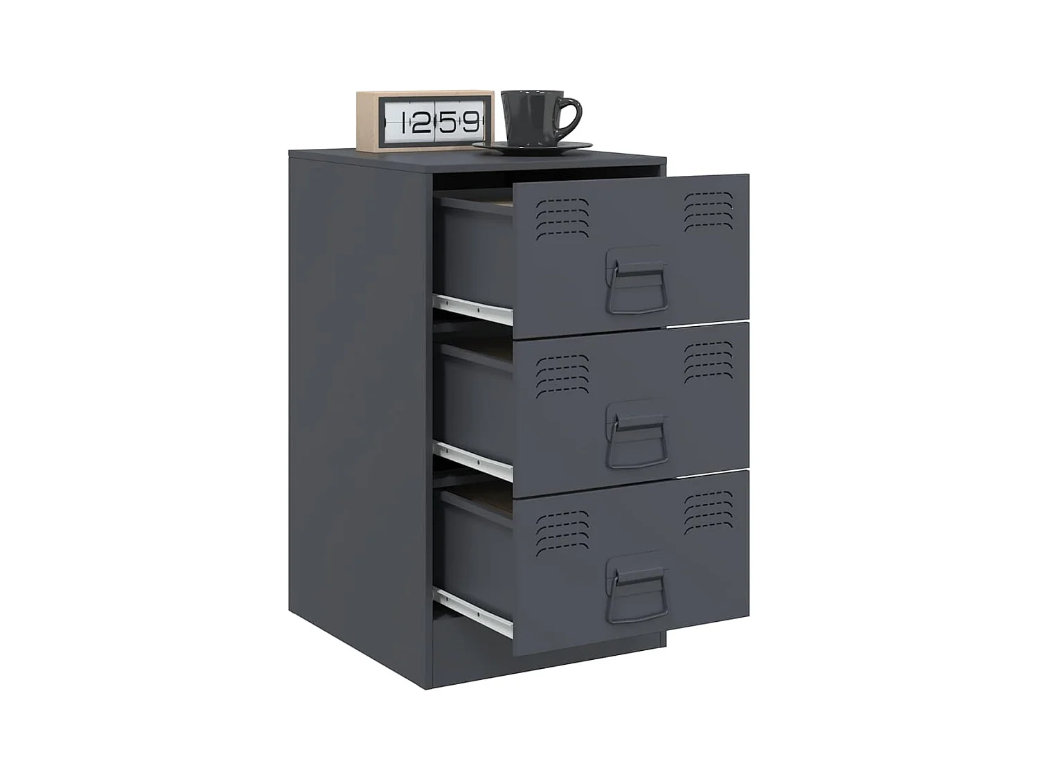 Tables de chevet 2 pcs anthracite 34,5x39x62 cm acier