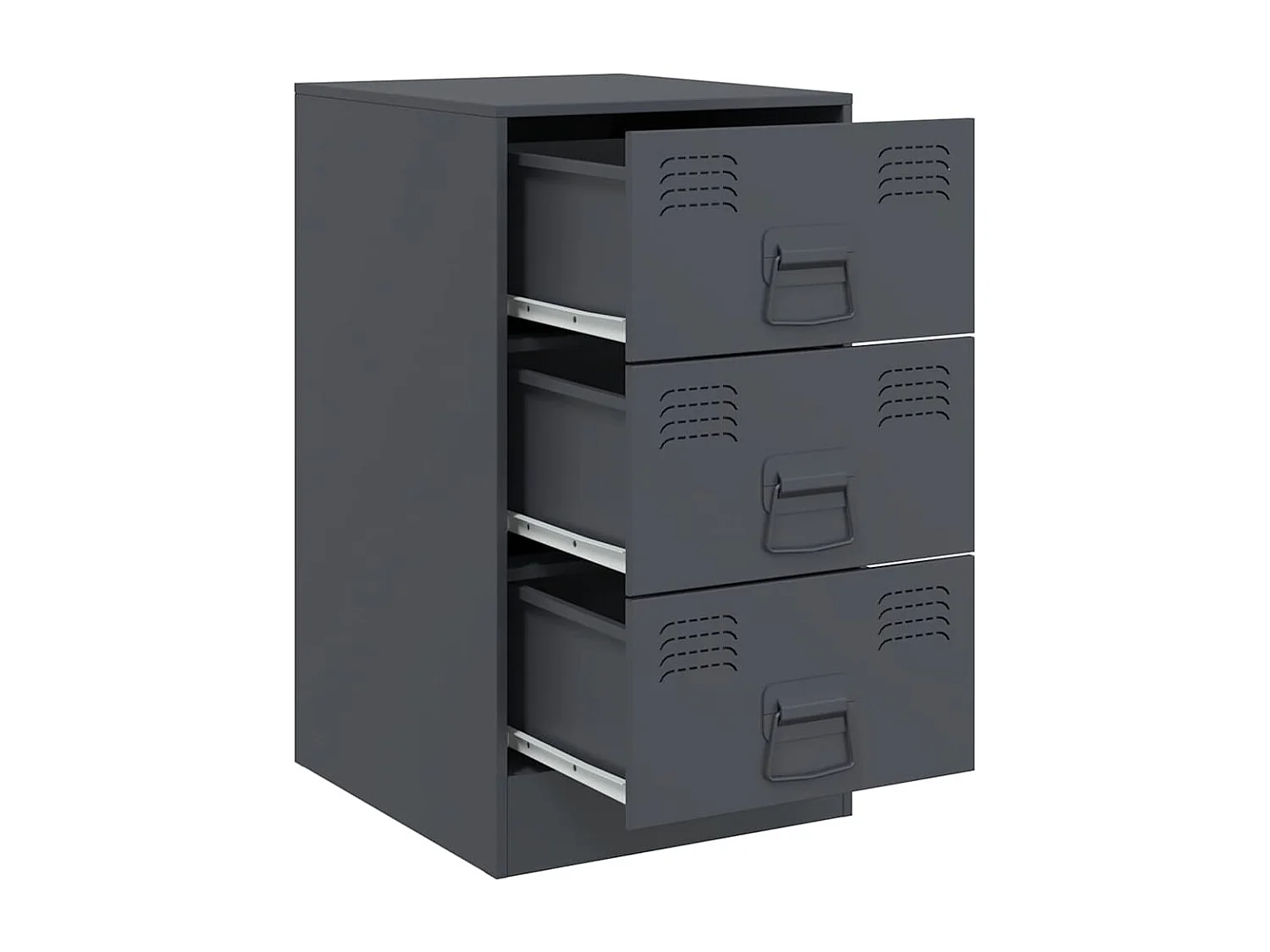 Tables de chevet 2 pcs anthracite 34,5x39x62 cm acier