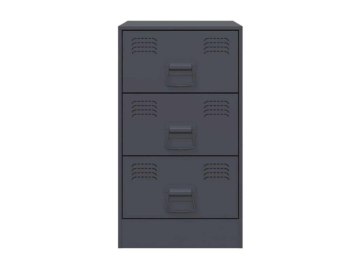 Comodini 2 pz antracite 34,5x39x62 cm acciaio