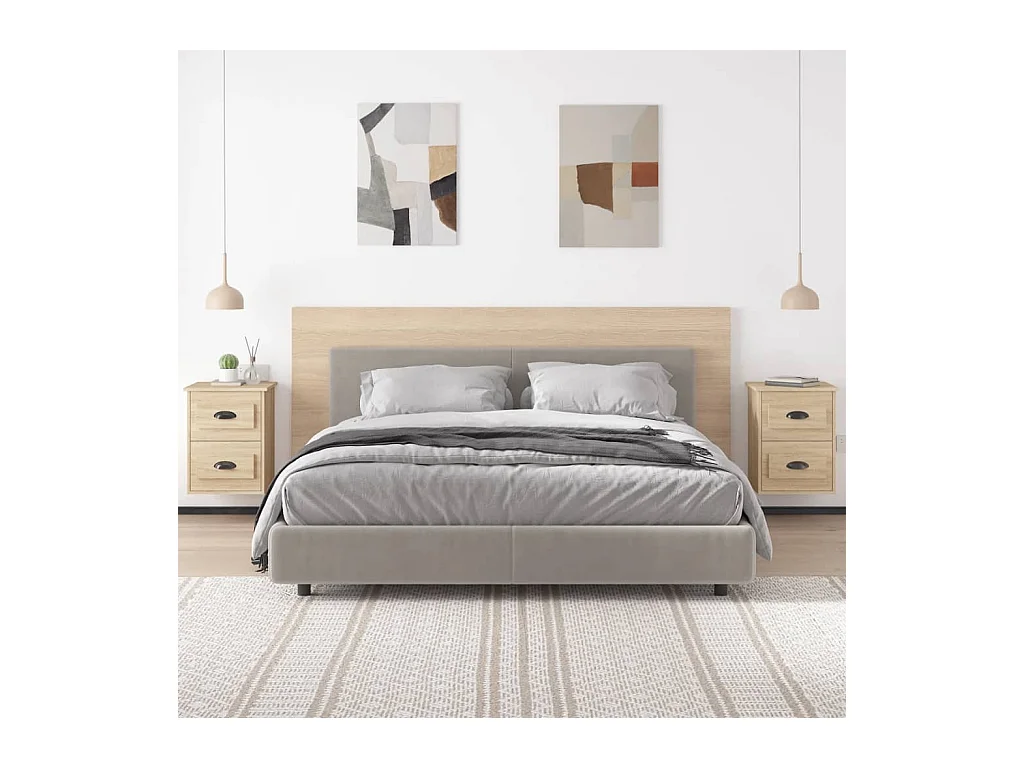 Tables de chevet murales 2 pcs chêne sonoma 41,5x36x53 cm