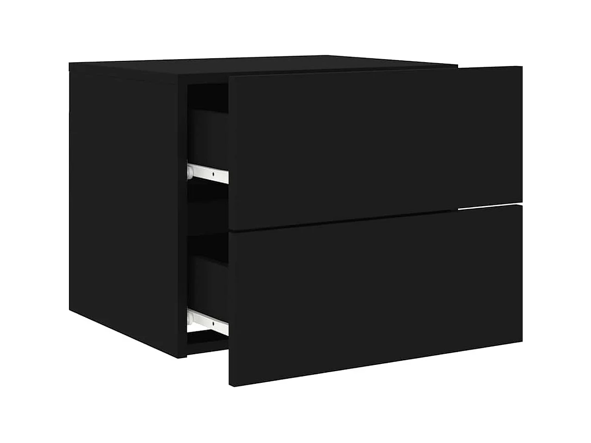 Wandnachtkastje met zwarte ledverlichting