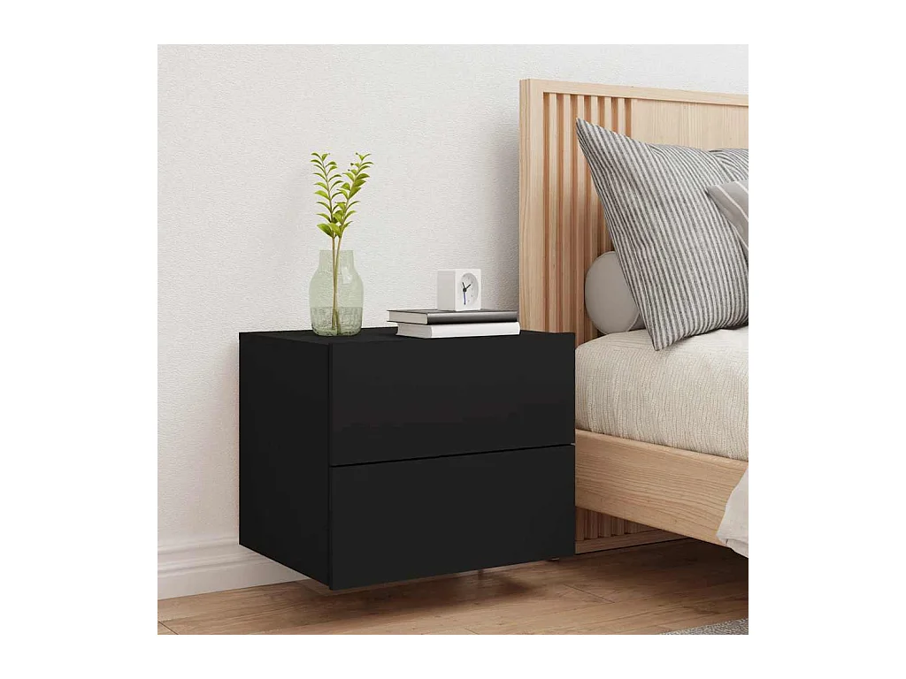 Wandnachtkastje met zwarte ledverlichting