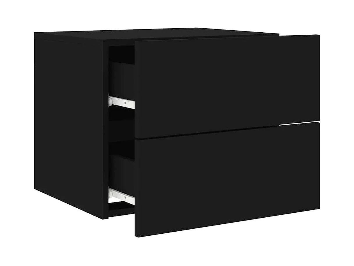 Comodino da parete con luci LED nere