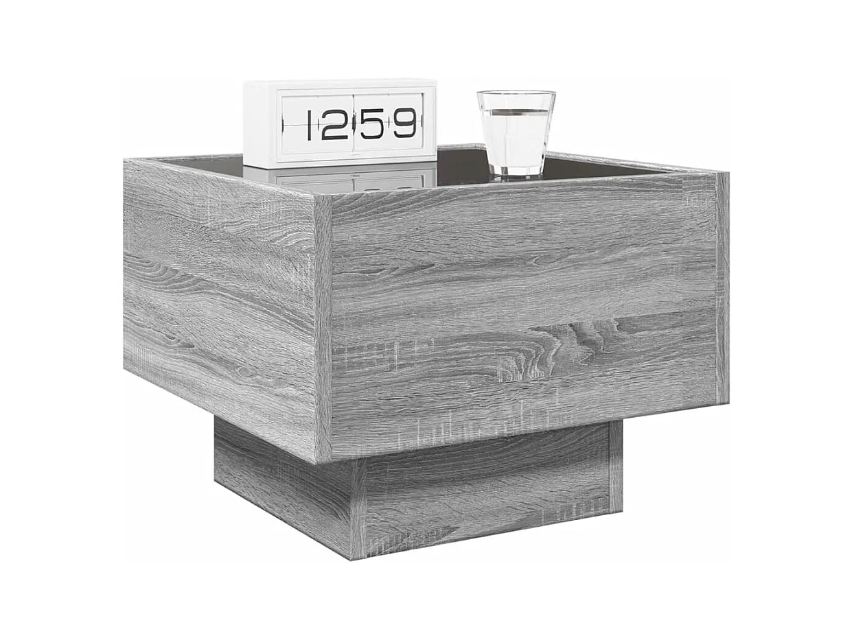 Table de chevet avec LED infini sonoma gris 40x40x30 cm