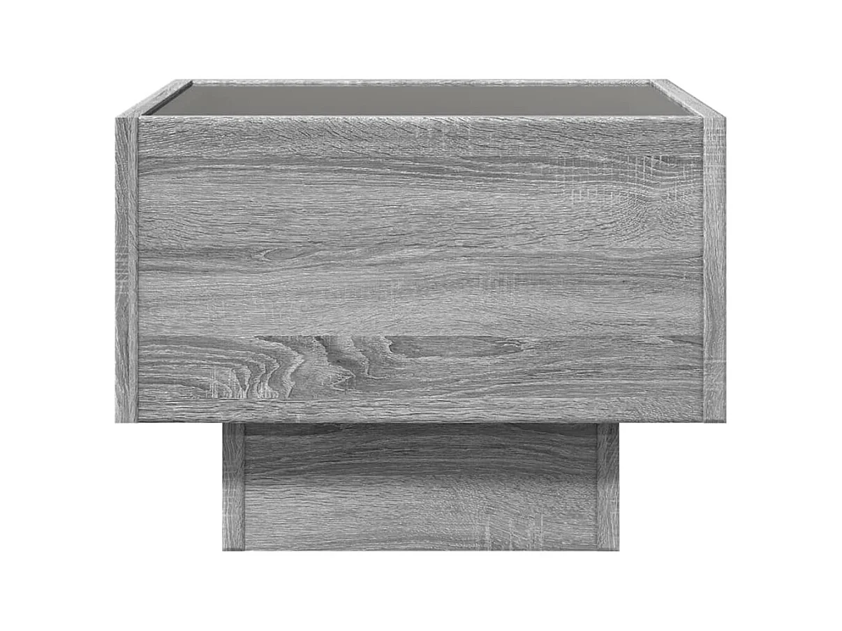Table de chevet avec LED infini sonoma gris 40x40x30 cm