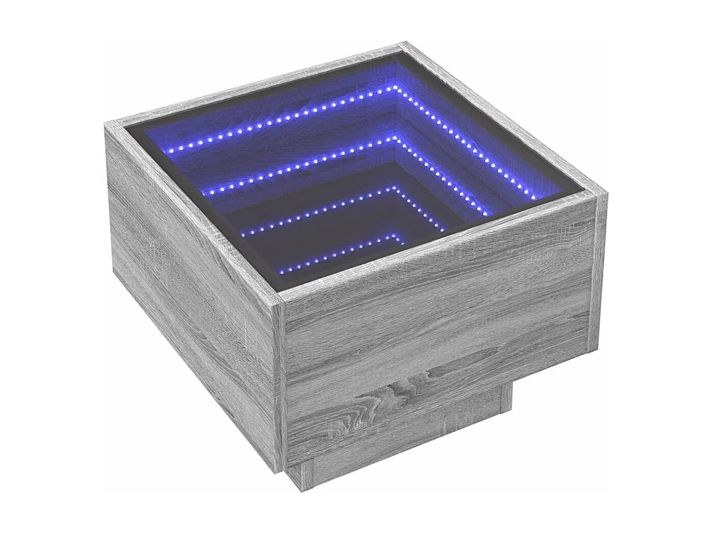 Table de chevet avec LED infini sonoma gris 40x40x30 cm