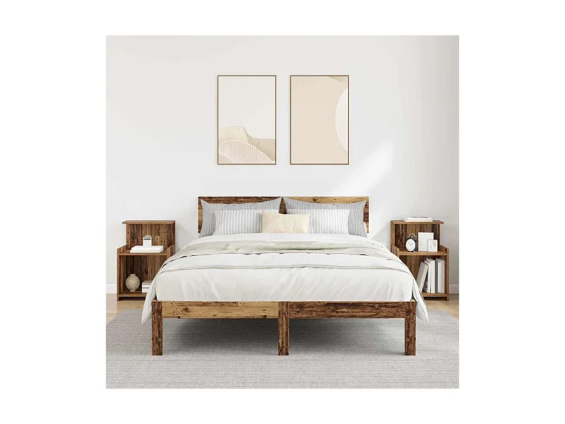 Comodini - Set da 2 - Legno antico - 40 x 35 x 60 cm - Legno composito