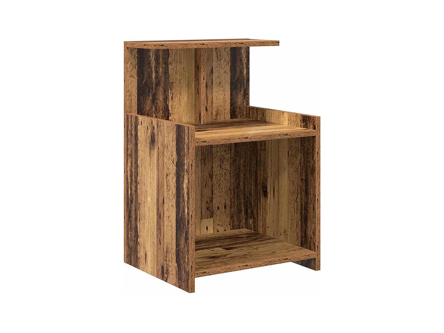 Tables de chevet - Lot de 2 - Bois ancien - 40 x 35 x 60 cm - Bois composite