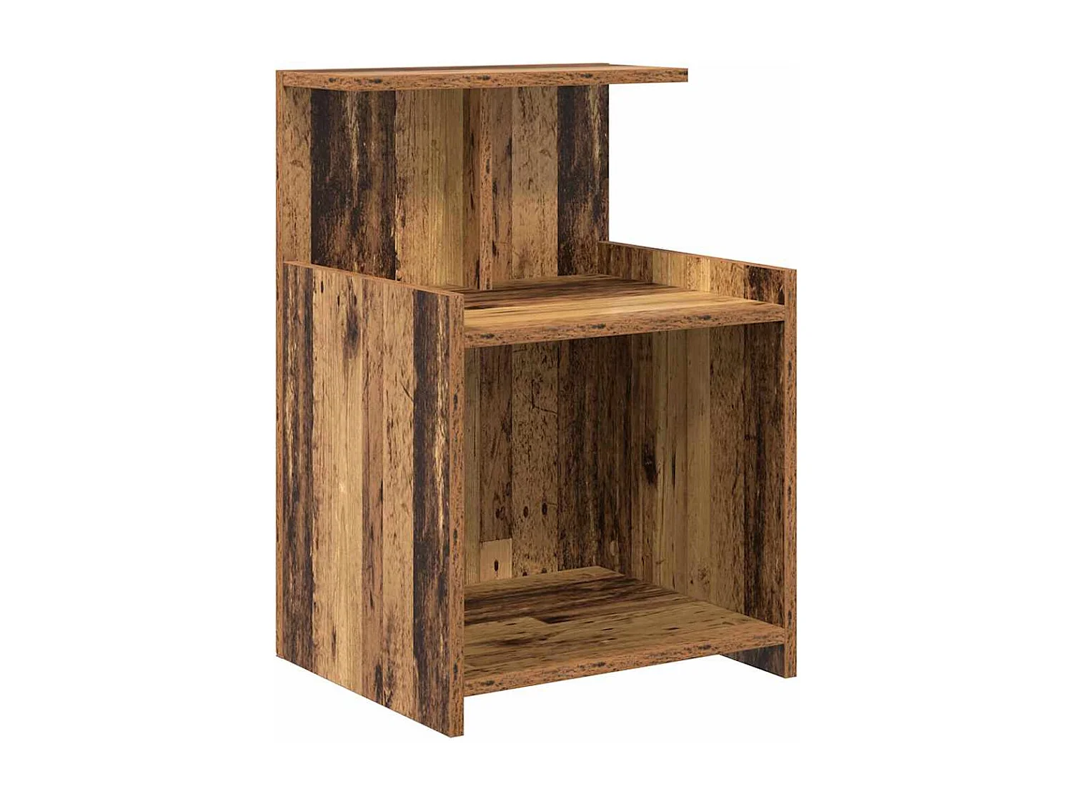 Tables de chevet - Lot de 2 - Bois ancien - 40 x 35 x 60 cm - Bois composite