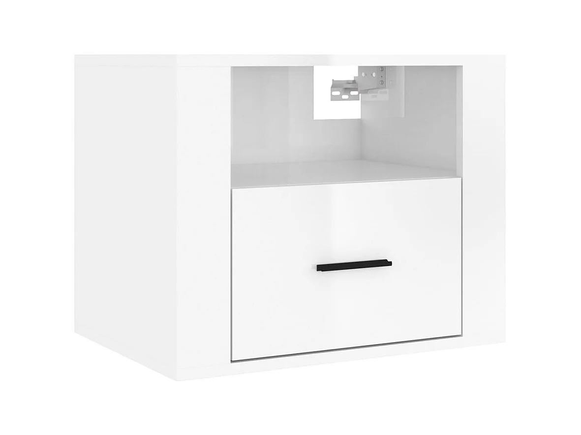 Wandnachtkastjes 2 stuks Glanzend wit 50x36x40 cm