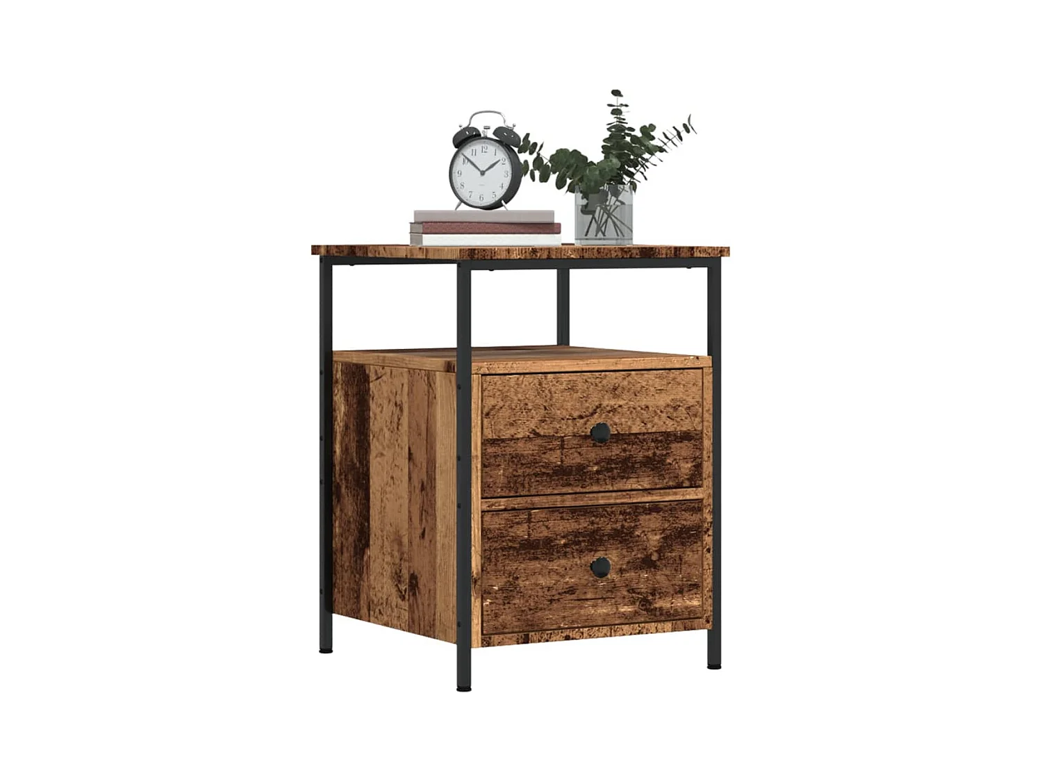 Table de chevet vieux bois 44x45x60 cm bois d'ingénierie