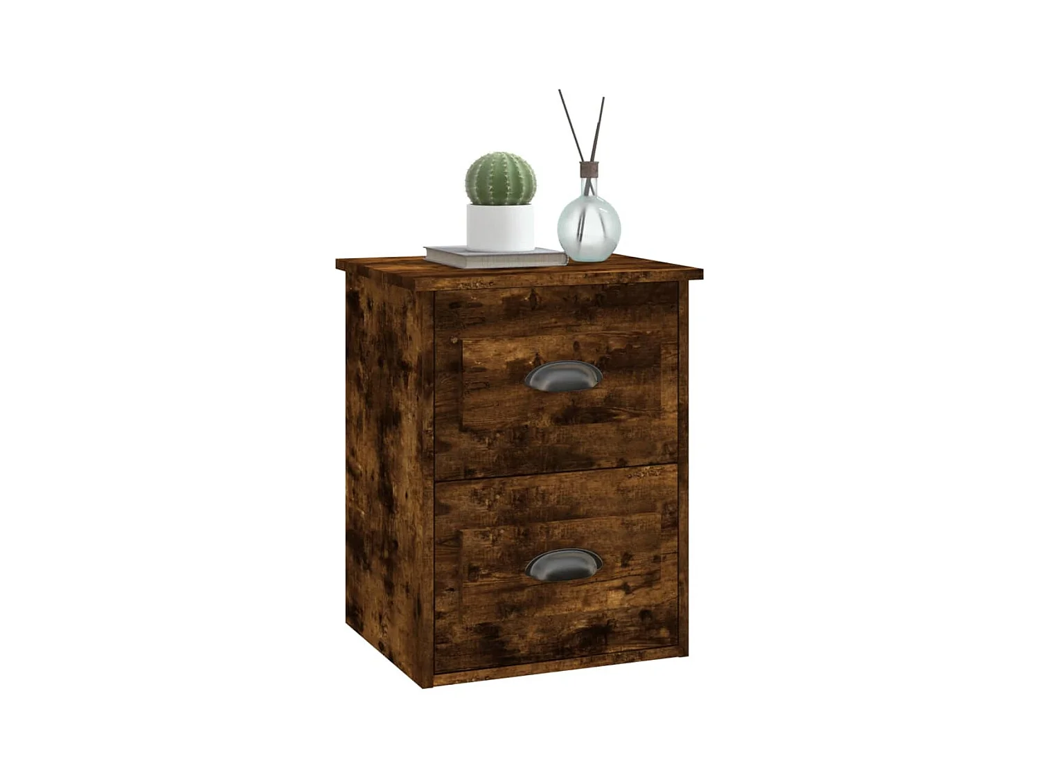 Tables de chevet murales 2 pcs chêne fumé 41,5x36x53 cm