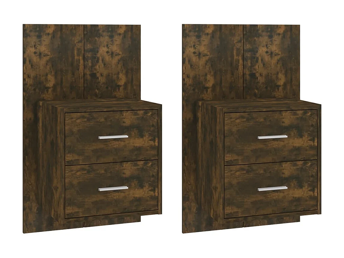 Tables de chevet murales 2 pcs Chêne fumé