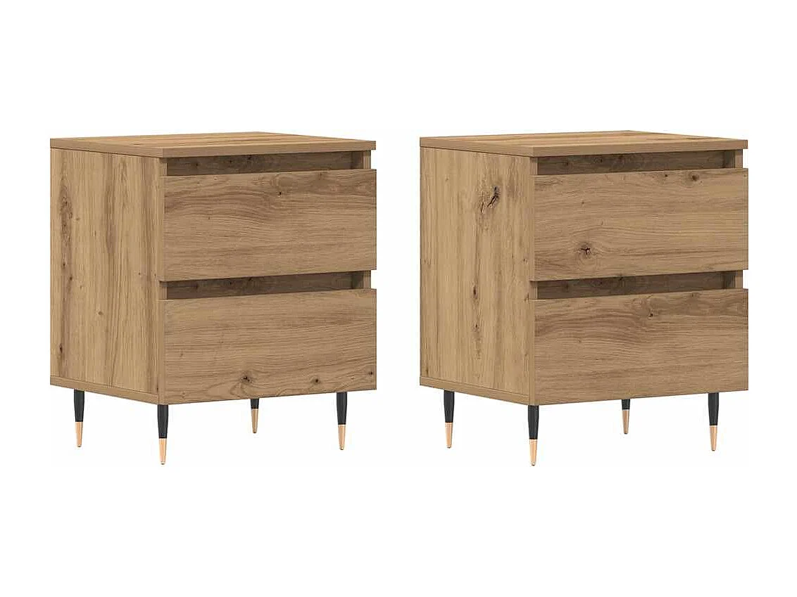 Tables de chevet 2 pcs Chêne Artisan 40x35x50 cm Bois d'ingénierie
