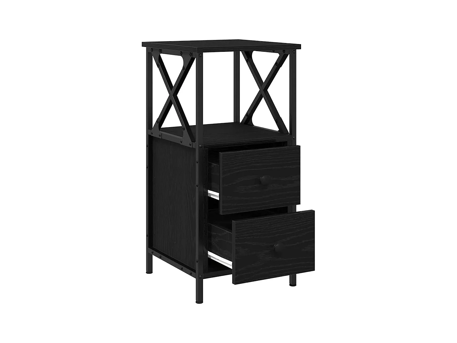 Table de chevet 2 pcs Chêne Noir 34x35,5x70 cm en bois d'ingénierie