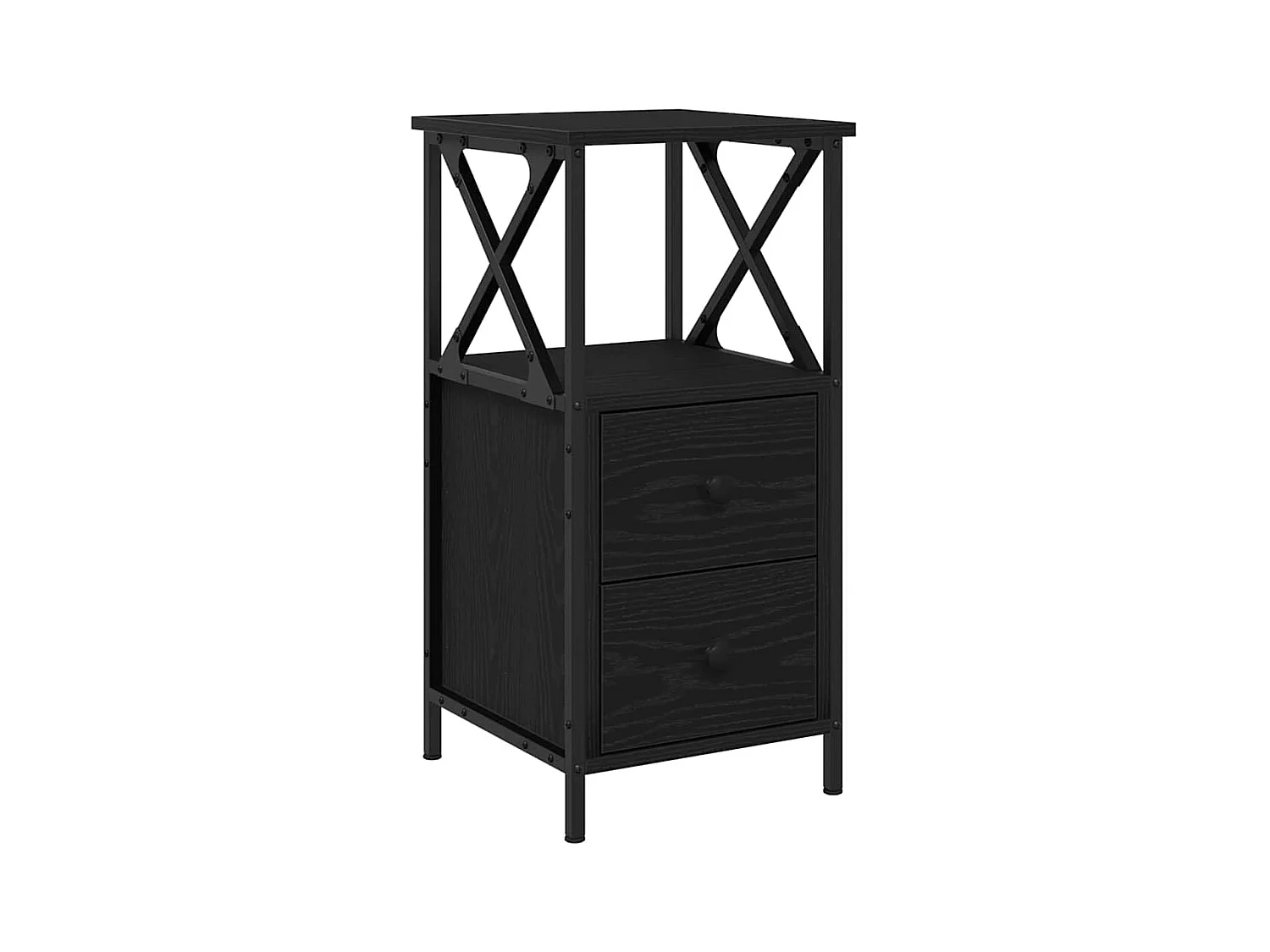 Table de chevet 2 pcs Chêne Noir 34x35,5x70 cm en bois d'ingénierie