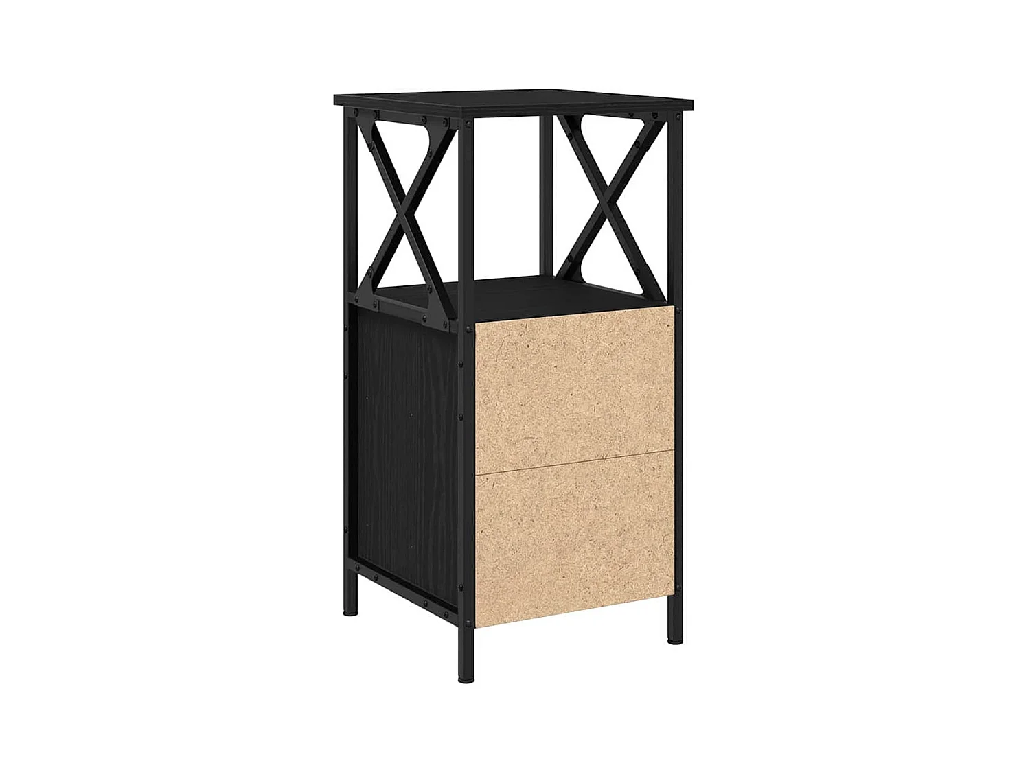 Table de chevet 2 pcs Chêne Noir 34x35,5x70 cm en bois d'ingénierie