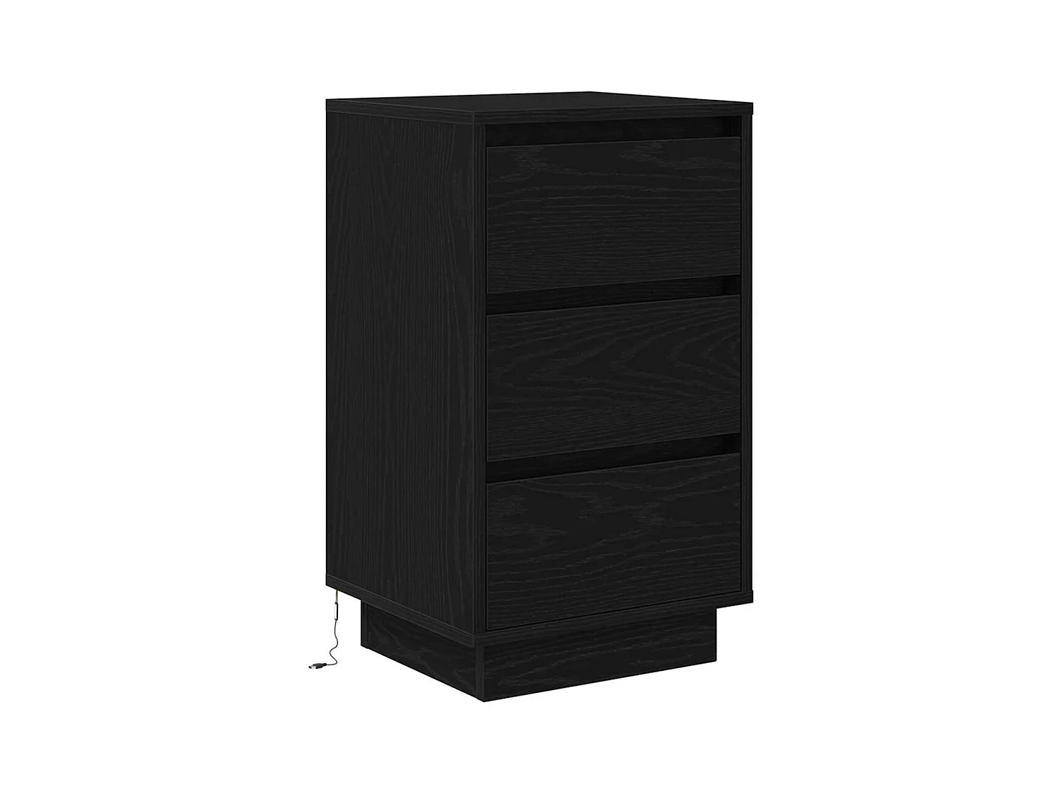 Table de chevet avec lumières LED noir 38x34x65 cm