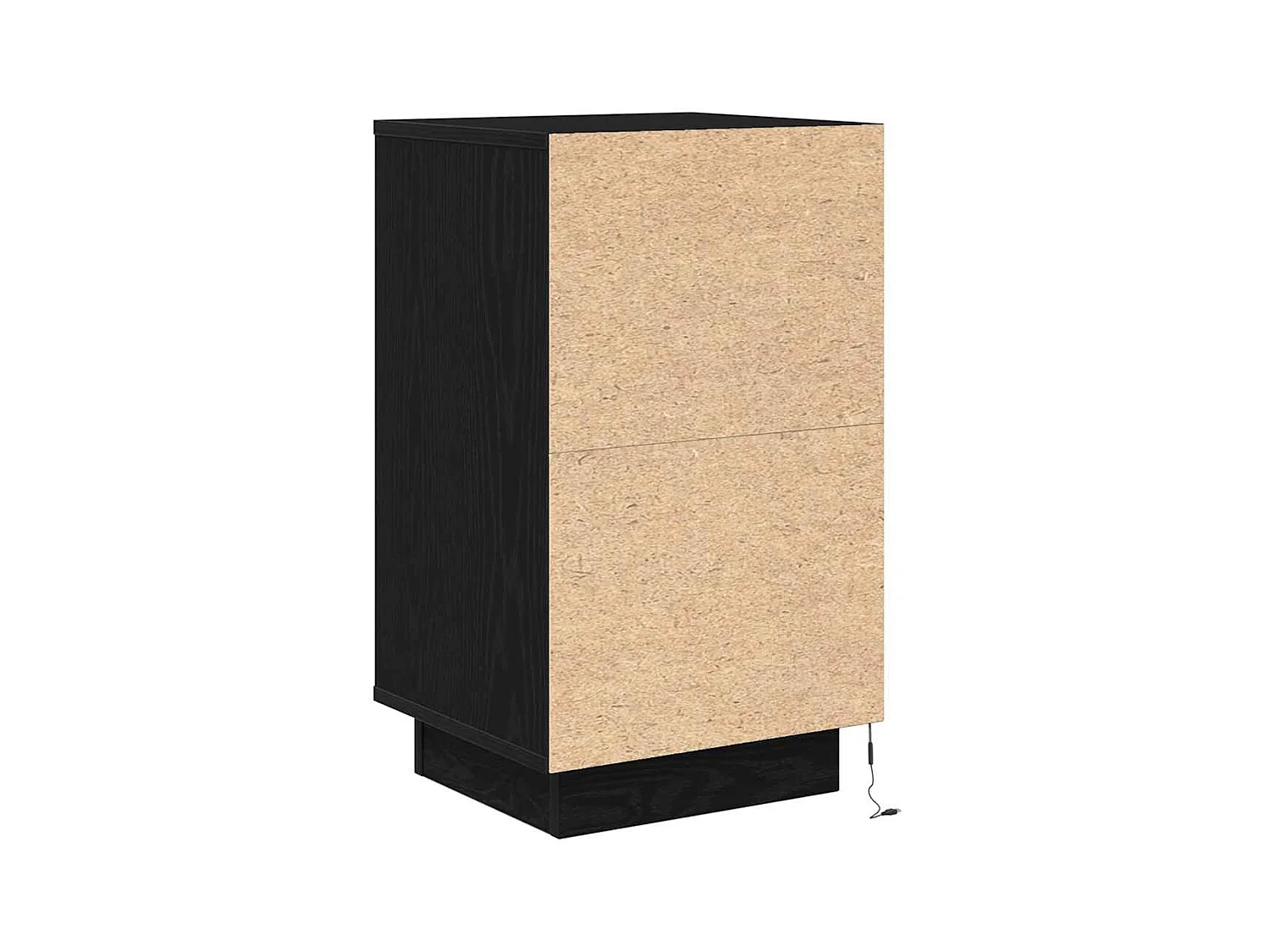 Table de chevet avec lumières LED noir 38x34x65 cm